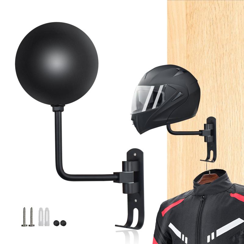 Helmet Wall Mount Motorcycle Helmet Rack Holder 180 Degree Rotation
