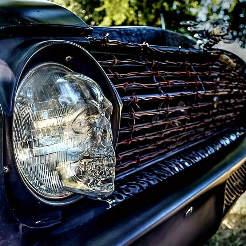 Skull Car Lampshade Halloween High Beam Decoration