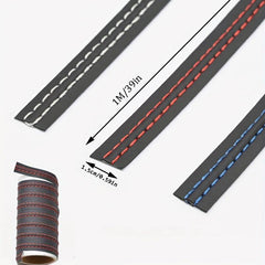Car Interior Moulding Trim Self adhesive Dashboard Leather Decorative Line Red