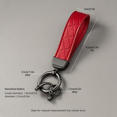 Leather Car Keychain with Anti Lost D Ring Key Chain Pendant