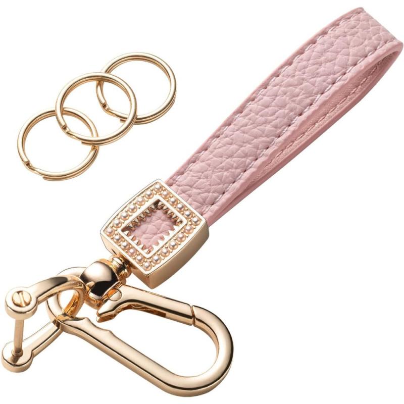 Microfiber Leather Car Keychain Universal Car Key Fob Keychain Holder