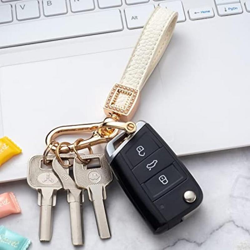 Microfiber Leather Car Keychain Universal Car Key Fob Keychain Holder