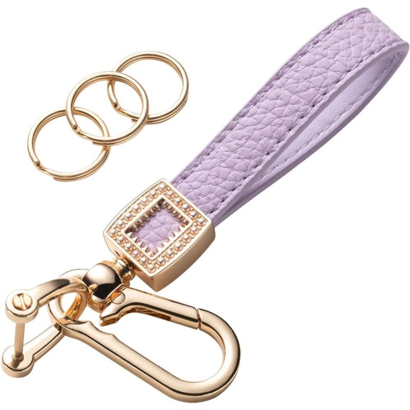 Microfiber Leather Car Keychain Universal Car Key Fob Keychain Holder