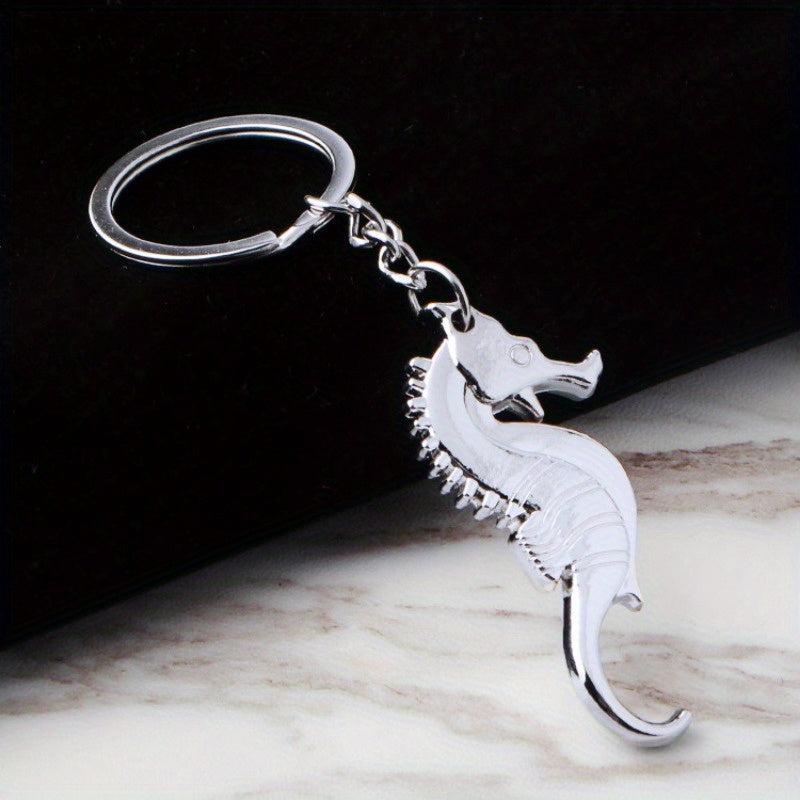 Seahorse Metal Keychain Spot Design