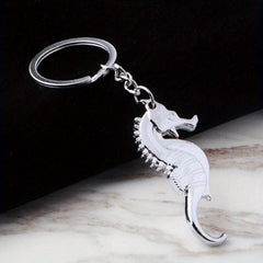 Seahorse Metal Keychain Spot Design