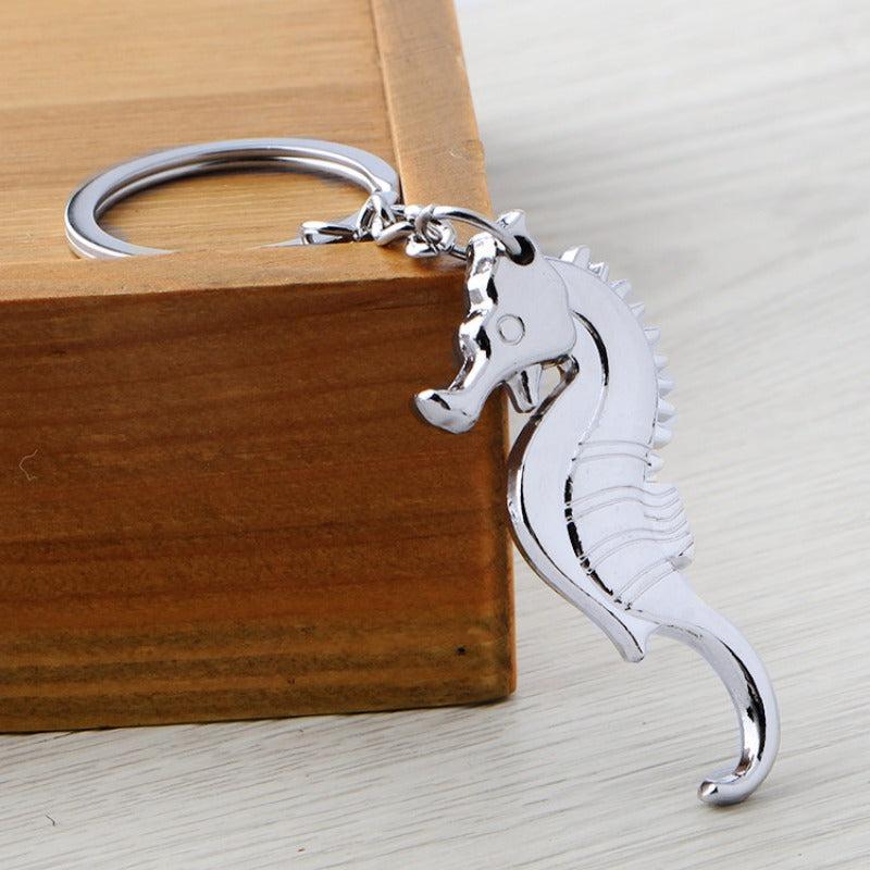 Seahorse Metal Keychain Spot Design