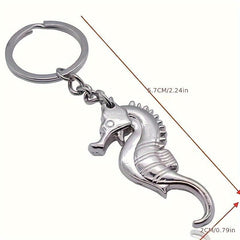 Seahorse Metal Keychain Spot Design