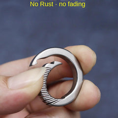 Titanium Alloy Keychain Car Key Ring Men Women Lock Spoon Buckle Pendant