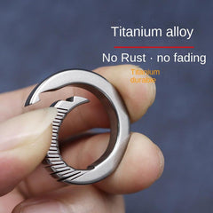Titanium Alloy Keychain Car Key Ring Men Women Lock Spoon Buckle Pendant