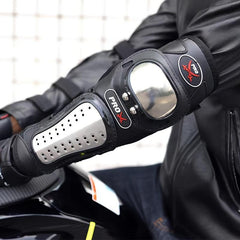 Motorcycle Knee Elbow Pads Set Stainless Steel Anti-fall Gear
