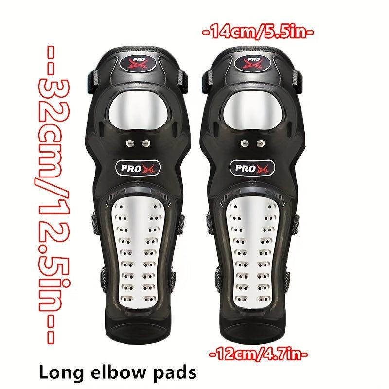 Motorcycle Knee Elbow Pads Set Stainless Steel Anti-fall Gear