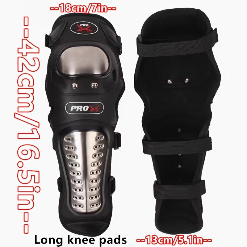 Motorcycle Knee Elbow Pads Set Stainless Steel Anti-fall Gear