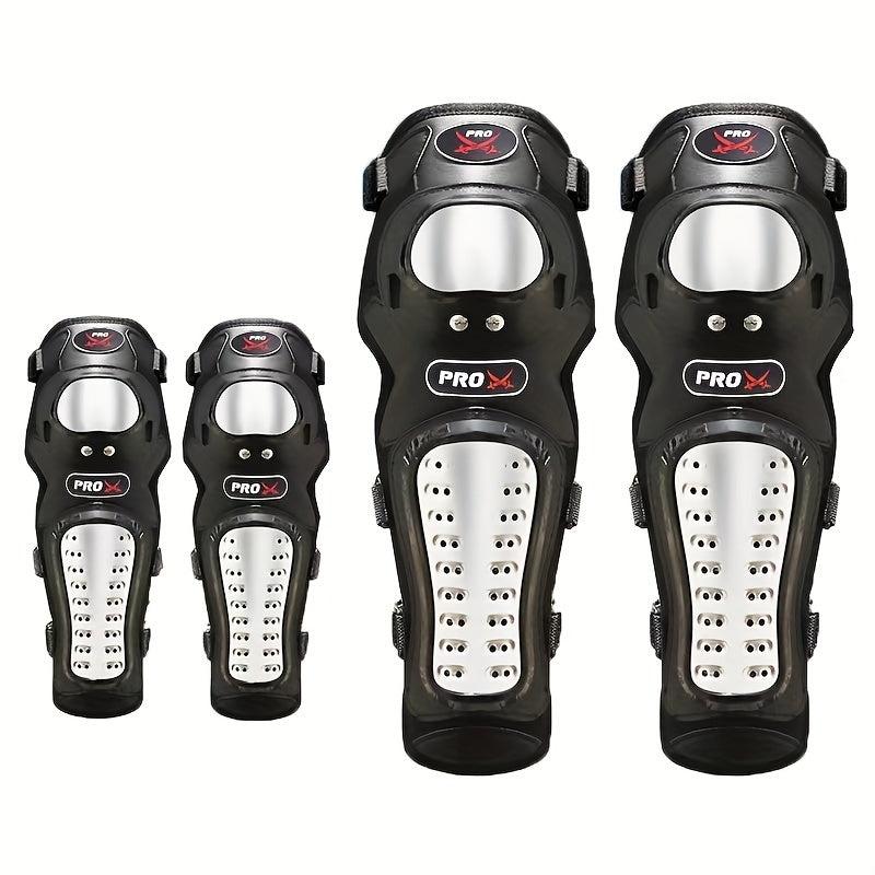 Motorcycle Knee Elbow Pads Set Stainless Steel Anti-fall Gear