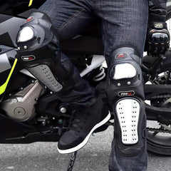 Motorcycle Knee Elbow Pads Set Stainless Steel Anti-fall Gear