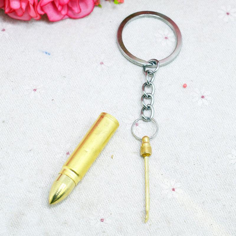 Bullet Keychain Earpick Spoon Keychain Couple Keyring