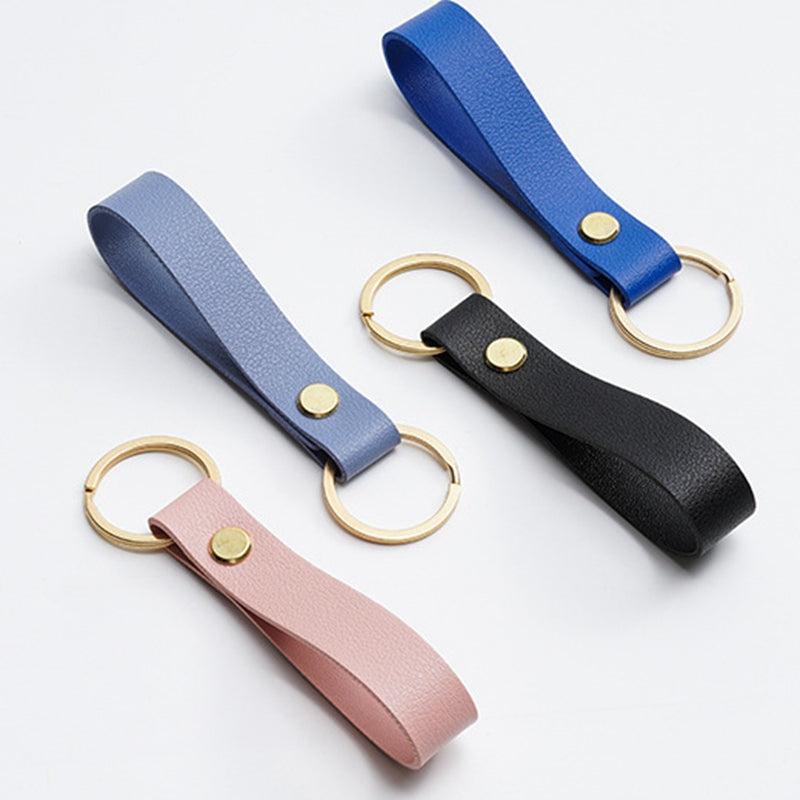 Elegant PU Leather Keychain - Business Gift for Men & Women