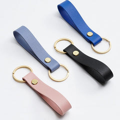 Elegant PU Leather Keychain - Business Gift for Men & Women