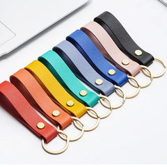 Elegant PU Leather Keychain - Business Gift for Men & Women