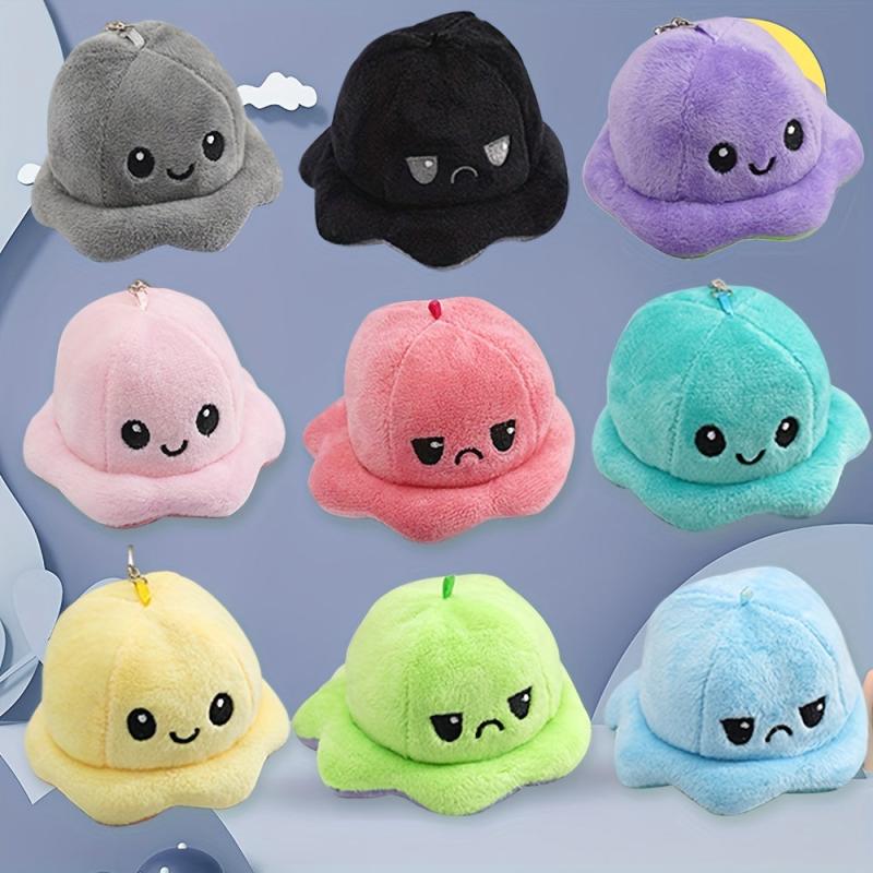 Octopus Keychain Double Sided Cartoon Plush Doll Pendant