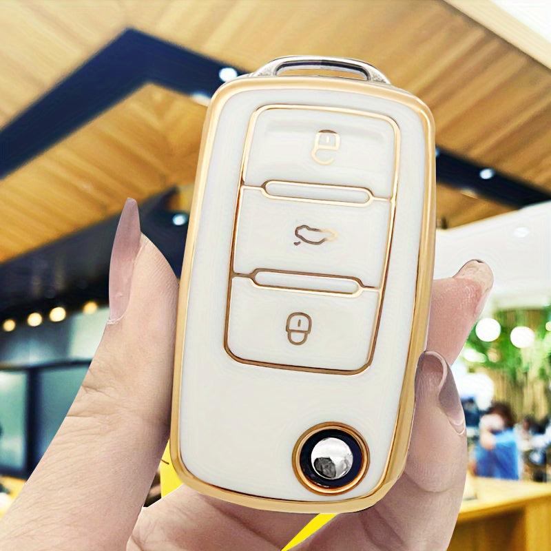 TPU Anti-drop Car Key Case for Volkswagen Skoda Langyi