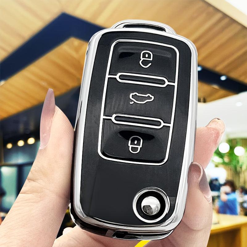 TPU Anti-drop Car Key Case for Volkswagen Skoda Langyi