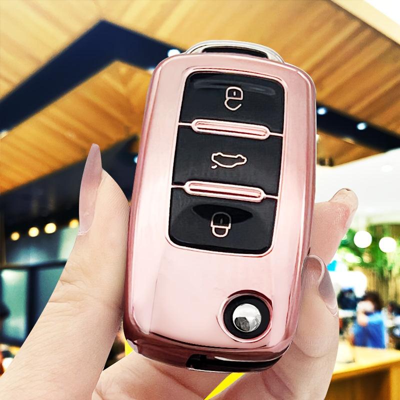 TPU Anti-drop Car Key Case for Volkswagen Skoda Langyi