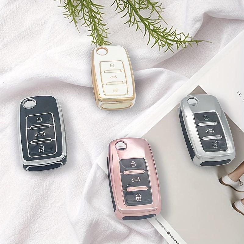 TPU Anti-drop Car Key Case for Volkswagen Skoda Langyi