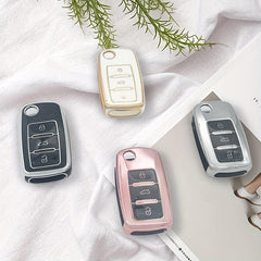 TPU Anti-drop Car Key Case for Volkswagen Skoda Langyi