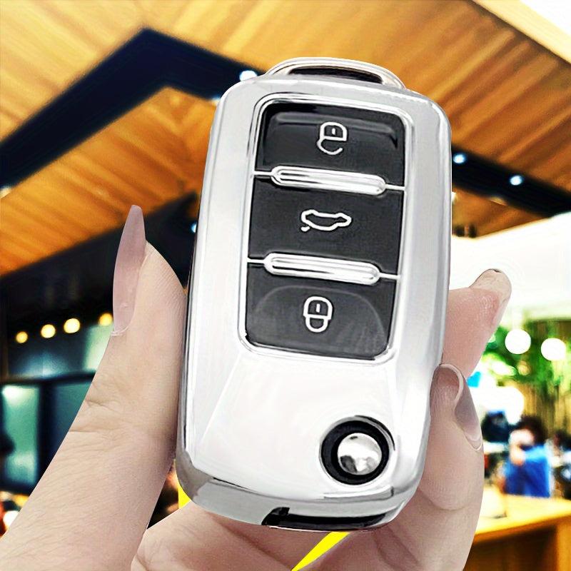 TPU Anti-drop Car Key Case for Volkswagen Skoda Langyi