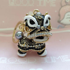 Chinese Dragon Car Key Chain Pendant with Artificial Diamond