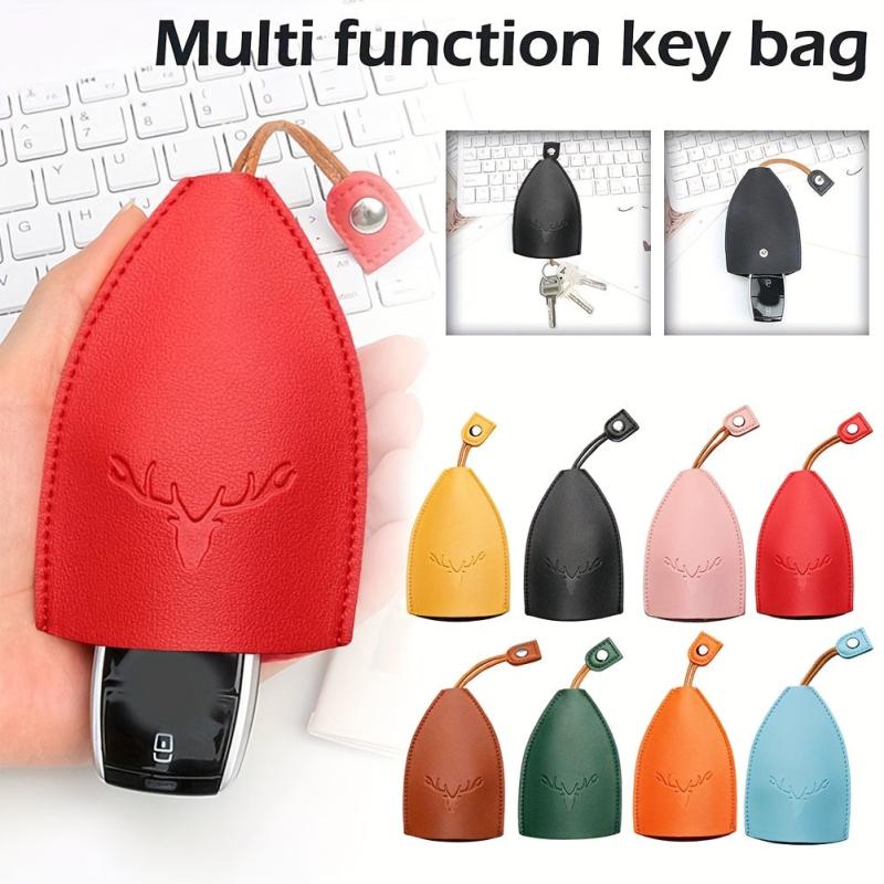 Pull Out Key Wallets Case PU Leather Key Case Pocket Key Holder