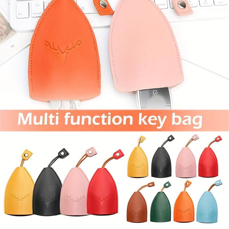 Pull Out Key Wallets Case PU Leather Key Case Pocket Key Holder