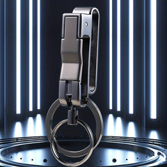 Car Keychain Men's Zinc Alloy Anti Lost Dual Keyring Key Pendant