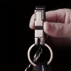 Car Keychain Men's Zinc Alloy Anti Lost Dual Keyring Key Pendant