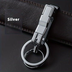 Car Keychain Men's Zinc Alloy Anti Lost Dual Keyring Key Pendant