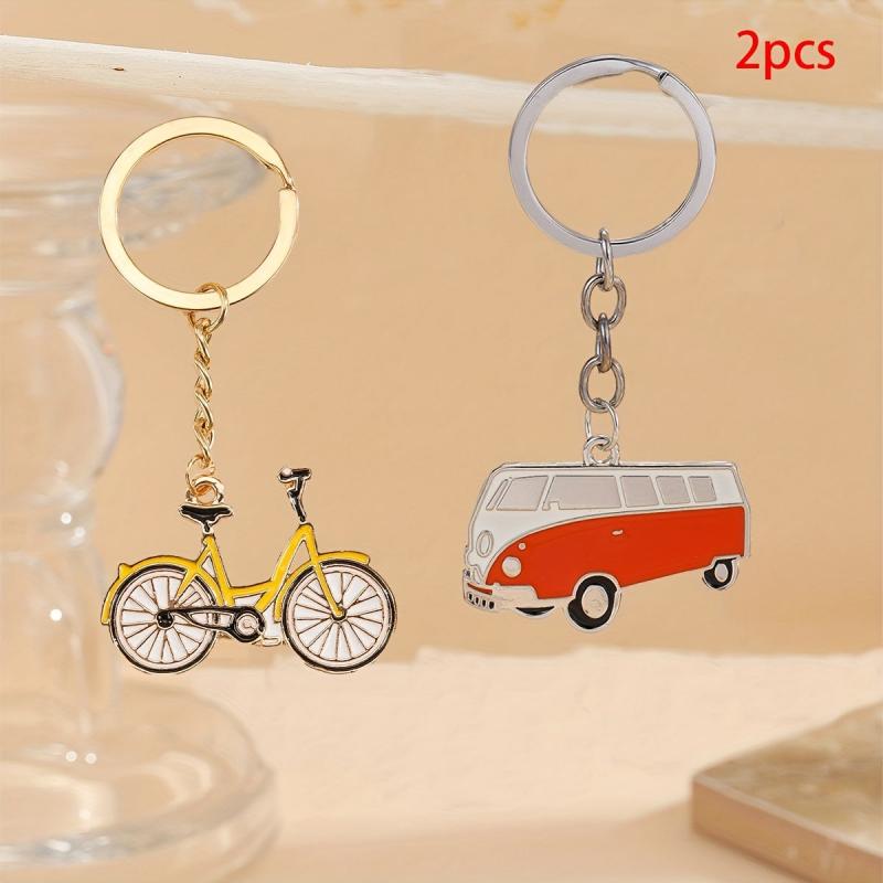 2pcs Car Mounted Model Key Chains Zinc Alloy Metal Key Pendant Keychain