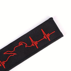 Biker Heartbeat Keychain For Motorcycles & Cars Embroidery Key Chain