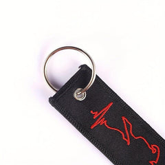 Biker Heartbeat Keychain For Motorcycles & Cars Embroidery Key Chain