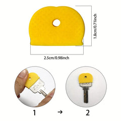 16pcs Key Caps Cover Set Square & Round Key Covers Soft Rubber Tags