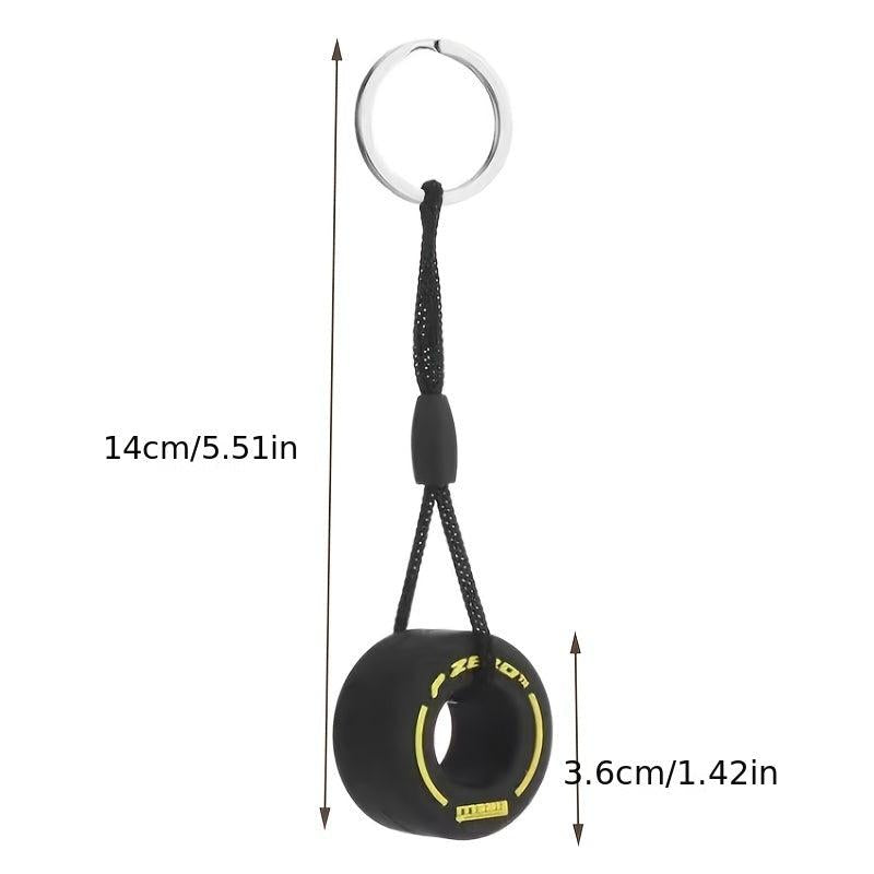 Rubber Tire Keychain Couple Backpack Pendant