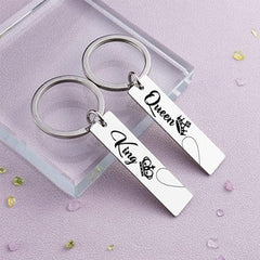 Queen & King Stainless Steel Key Chain for Christmas