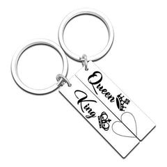 Queen & King Stainless Steel Key Chain for Christmas