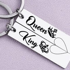 Queen & King Stainless Steel Key Chain for Christmas