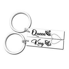 Queen & King Stainless Steel Key Chain for Christmas