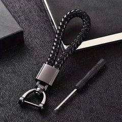 Leather Keychain Braided Keyring Car Accessories