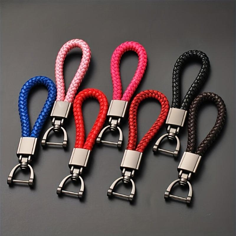 Leather Keychain Braided Keyring Car Accessories
