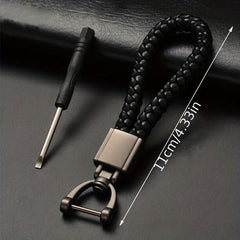 Leather Keychain Braided Keyring Car Accessories