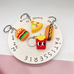 Cute Food Themed Car Keychain Set