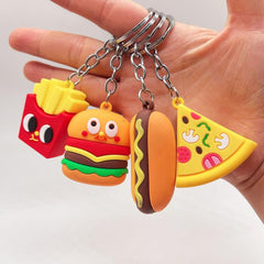 Cute Food Themed Car Keychain Set