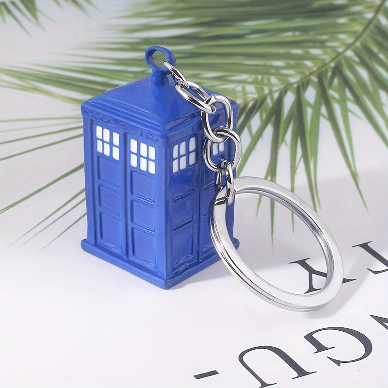 1pc Phone Booth Alloy Keychain Event Gift Car Interior Pendant